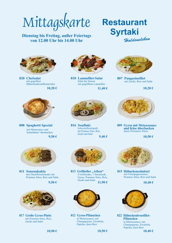 Mittagskarte